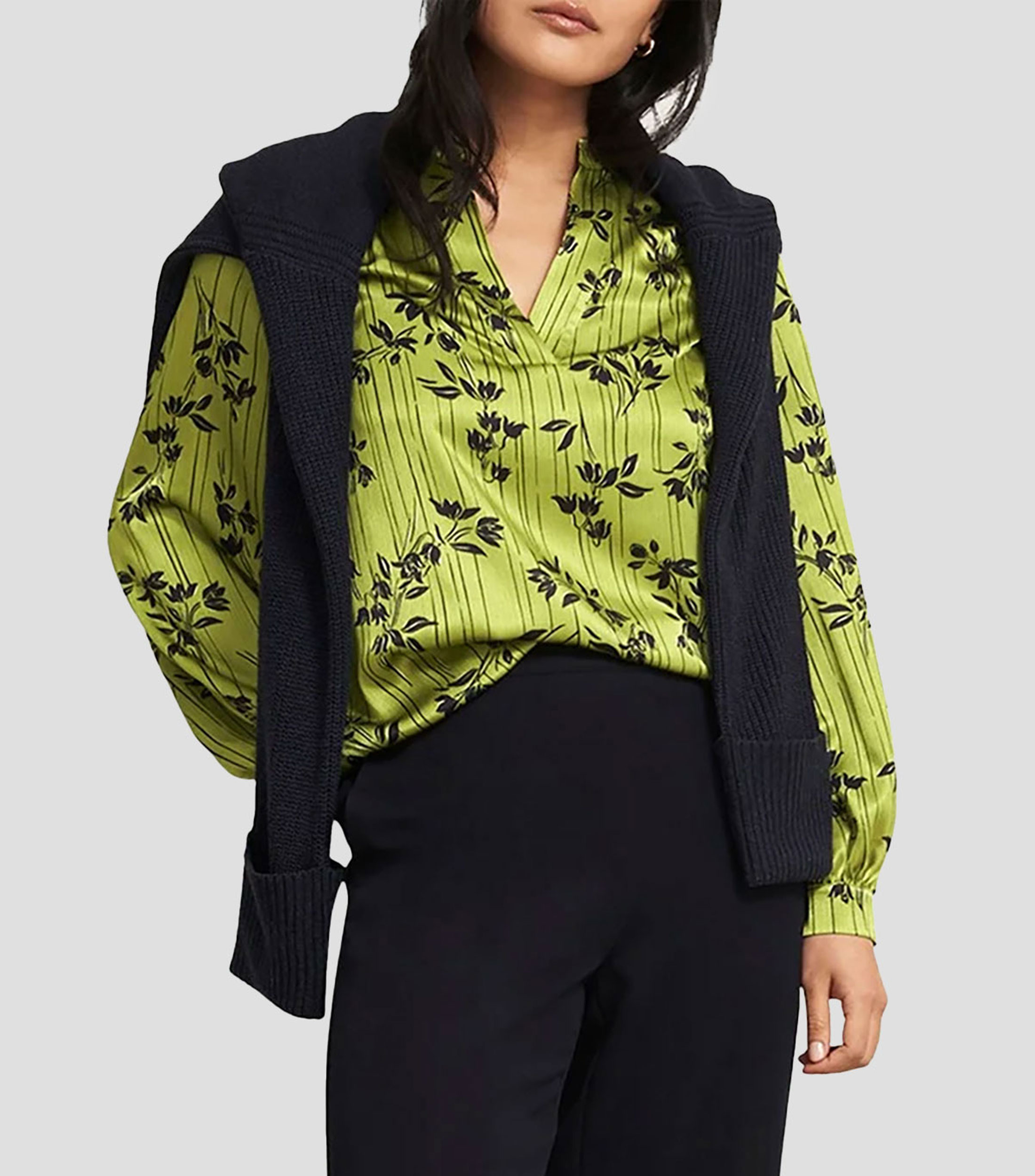 Blusa estampada de manga larga Mujer